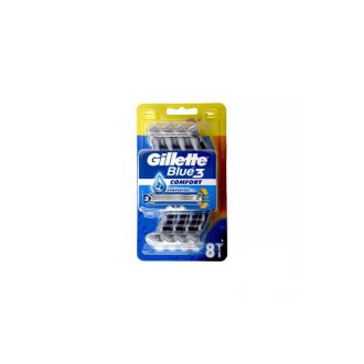 خودتراش مردانه ژیلت 3 لبه بسته 8 عددی مدل بلو 3 کامفورت GILLETTE Blue3 Comfort