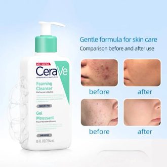 کاهش التهاب و تنظیم چربی پوست با شوینده تخصصی سراوی.